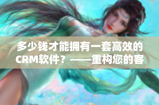 多少錢才能擁有一套高效的CRM軟件？——重構您的客戶關系管理解決方案