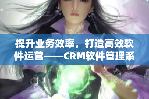 提升業務效率，打造高效軟件運營——CRM軟件管理系統解密