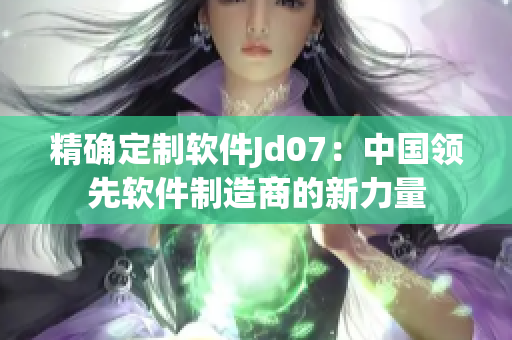 精確定制軟件Jd07：中國領先軟件制造商的新力量