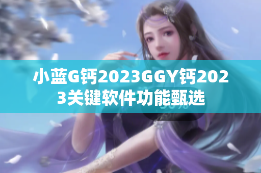 小藍G鈣2023GGY鈣2023關鍵軟件功能甄選