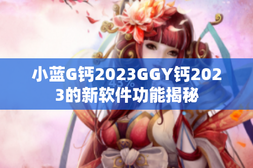 小藍G鈣2023GGY鈣2023的新軟件功能揭秘