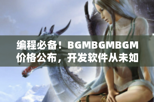 編程必備！BGMBGMBGM價格公布，開發軟件從未如此方便