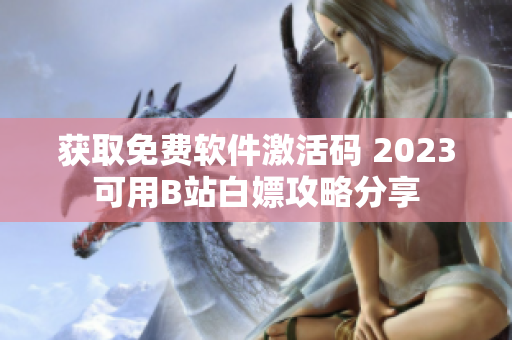 獲取免費軟件激活碼 2023可用B站白嫖攻略分享